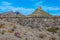 Desert landscape in a rock desert with drought-tolerant cacti, yuccas and agaves in Big Bend NP