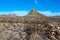 Desert landscape in a rock desert with drought-tolerant cacti, yuccas and agaves in Big Bend NP