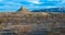 Desert landscape in a rock desert with drought-tolerant cacti, yuccas and agaves in Big Bend NP