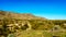 Desert Landscape with Saguaro and Barrel Cacti along the Bajada Hiking Trail in the mountains of South Mountain Park