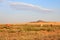 The desert landscape of the salt plains.