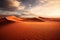 Desert landscape, where sand dunes shift like living entities. Generative AI