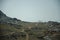 Desert landscapes in Morocco. Climate change and arid climate. Mountains and hills