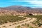 Desert landscapes with mountains in Bolivia at the dry season, dry vegetation is a natural background