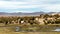 Desert landscapes with mountains in Bolivia at the dry season, dry vegetation is a natural background