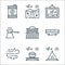 desert line icons. linear set. quality vector line set such as camping tent, mine, sand, indian, house, coffee, painting, road