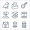 Desert line icons. linear set. quality vector line set such as well, oil lamp, road, oil barrel, sandstorm, cobra, thermometer,