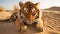 Desert Mirage: Camouflaged Tiger in Sandy Landscape