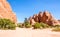 Desert Moab in Utah. Stone desert in Arches National Park. Journey through the West USA