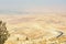 Desert mountain landscape seen from Mount Nebo, Jordan.