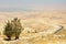 Desert mountain landscape seen from Mount Nebo, Jordan.