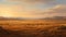Desert Mountains And Grassy Landscape Painting: Cinematic View Inspired By Evgeny Lushpin