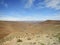 Desert mountains with layered rocks