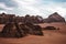 Desert mountains in Wadi Rum, Jordan