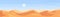 Desert nature wide panorama landscape in Africa, cartoon deserted scenery in summer heat weather, egyptian sahara scene