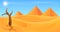 Desert panorama concept banner, cartoon style