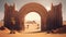 desert portal city, digital art illustration, Generative AI