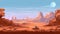 Desert in the retro style of pixels. Beautiful illustration picture. Generative AI