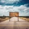 Desert Road Adventure: Distressed Wooden Sign Guiding Through Vast Horizons