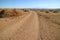 Desert road in the archaeological site of Aldea de Tulor, Atacama Desert, Chile