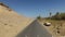 Desert road in Aswan, Egypt.