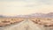 Desert Road: Realistic Watercolor Painting Of Rural America