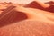 Desert sand landscape. Atmospheric scenic imaginary view. Clouds and sandstorm. Generative AI