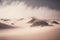 Desert sand landscape. Atmospheric scenic imaginary view. Clouds and sandstorm. Generative AI