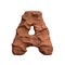 Desert sandstone letter A - Capital 3d red rock font - suitable for Arizona, geology or desert related subjects