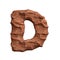 Desert sandstone letter D - Capital 3d red rock font - suitable for Arizona, geology or desert related subjects