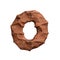 Desert sandstone letter O - Large 3d red rock font - suitable for Arizona, geology or desert related subjects