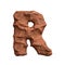 Desert sandstone letter R - Uppercase 3d red rock font - suitable for Arizona, geology or desert related subjects