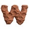 Desert sandstone letter W - Capital 3d red rock font - suitable for Arizona, geology or desert related subjects