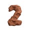 Desert sandstone number 2 - 3d red rock digit - Suitable for Arizona, geology or desert related subjects