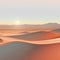 A desert scene with long, detailed sand dunes. in a calm atmosphere, generative ai