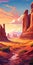 Desert Scenery Illustration In The Style Of Patrick Brown