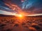 Desert Serenade: A Majestic Bright Sunset, Generative AI