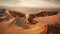 Desert Soar: Majestic Falcon Gracefully Slicing Through Arid Winds