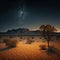 Desert Starry Night: Fictional desert landscapes created in high quality by generative artificial intelligence.