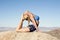 Desert Stone Yoga Woman Kapotasana Pose