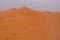 Desert at sunrise brings out bold burnt orange colored sand making a great desert landscape