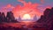 Desert Sunrise: A High-Quality Landscape Painting