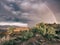 Desert Thunderstorm with Rainbow