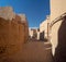 Desert town of Mhamid, Morocco village with nature sand dunes and old muslim mosque in north Africa, old narrow streets,