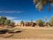 Desert town of Mhamid, Morocco village with nature sand dunes and old muslim mosque in north Africa, old narrow streets,