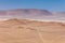 Desert view of the Paracas National Reserve, dunes, sands, roads. Peru.