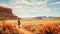 Desert Wanderer: A Digital Painting Inspired By Van Gogh