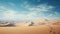 Desert Wanderer: A Stunning Terragen-inspired Landscape In Cyan And Beige