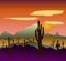 Desert wild nature landscapes with cactus