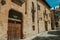 Deserted alley and gothic buildings at Salamanca